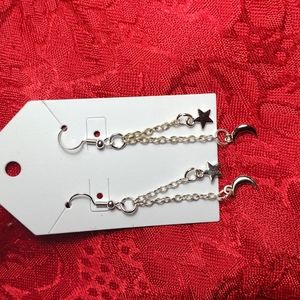 Star and moon dangle earrings